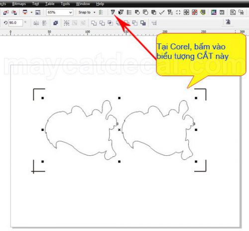 Máy cắt decal Mimaki CG-60SRIII tuôn giấy khi cắt xong
