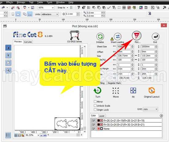 Cách xử lý tình trạng tuôn giấy máy cắt decal Mimaki CG-60SRIII