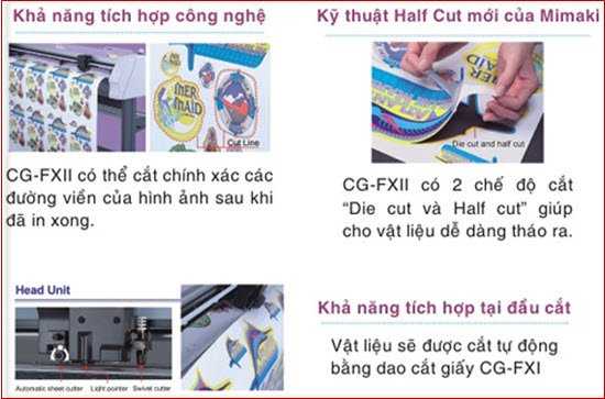 Tính năng Máy cắt decal Mimaki CG-75FXII Nhật Bản