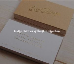 In dập chìm và kỹ thuật in dập chìm